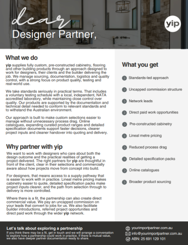 Dear Designer Partner
