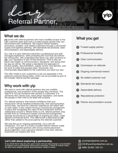 Dear Referral Partner